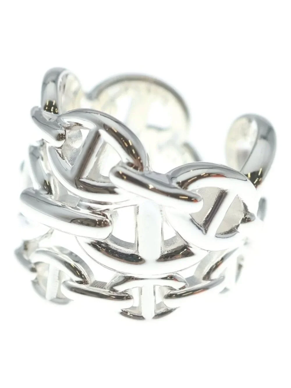 Hermes Chaine D'ancre Enchainee GM Ring Silver